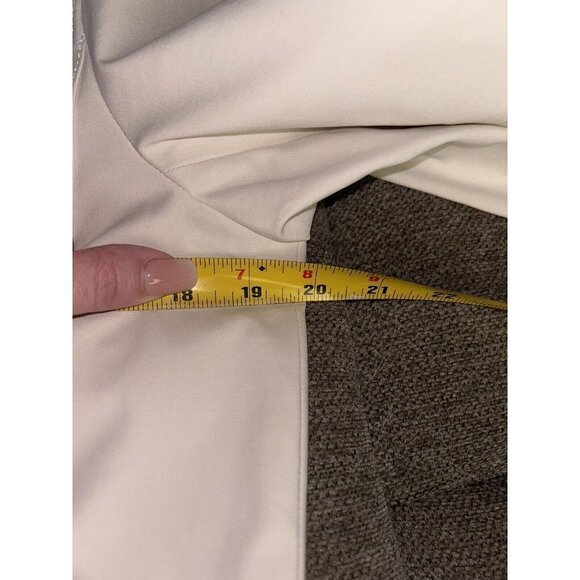 Lafayette 148 New York Cairo Cream Color Full Zip Polyamide Moto Jacket size 12 - Picture 9 of 12